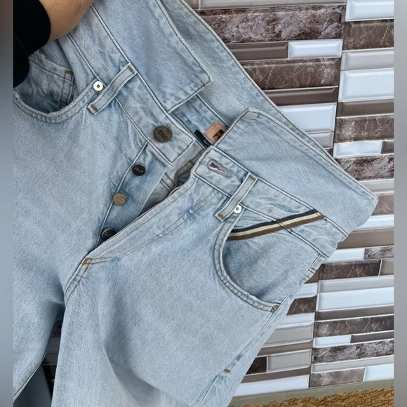 JEAN ATELIER Flip Fold-over High-rised Straight-leg Jeans 28 - Picture 14 of 16